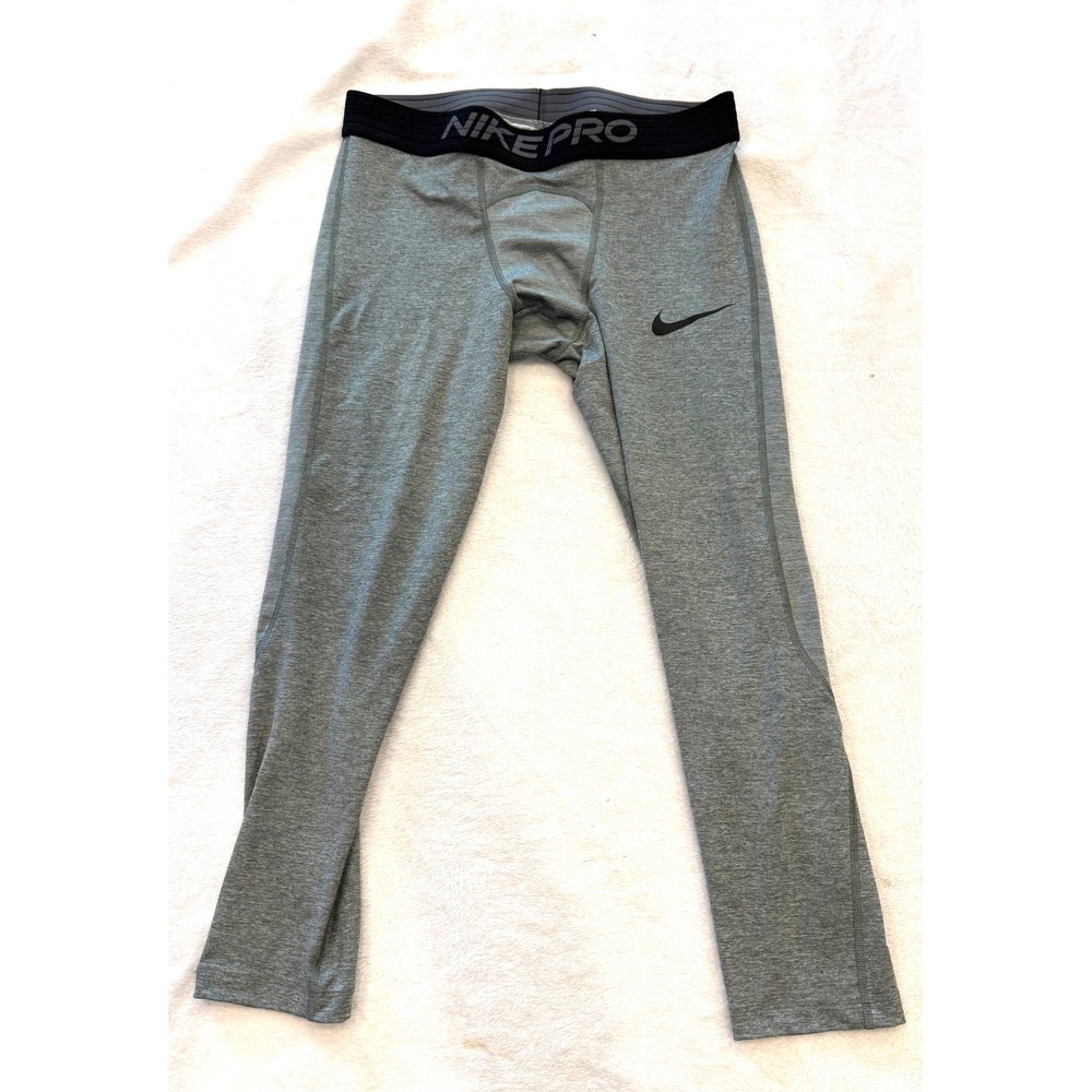Nike Pro Dri-FIT Mens Compression Tights Gray Heather Leggings XL 445591-374587